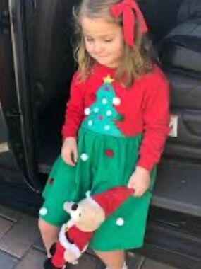 MAD Engine Light Up Christmas Tree Festive Dress Sz M(7-8)